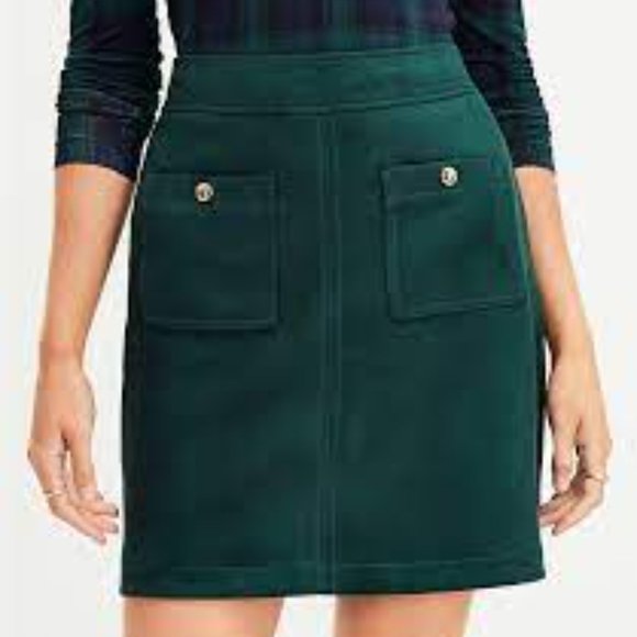 LOFT Faux Suede Pocket Shift Skirt-Size 12 NWT - Picture 2 of 6